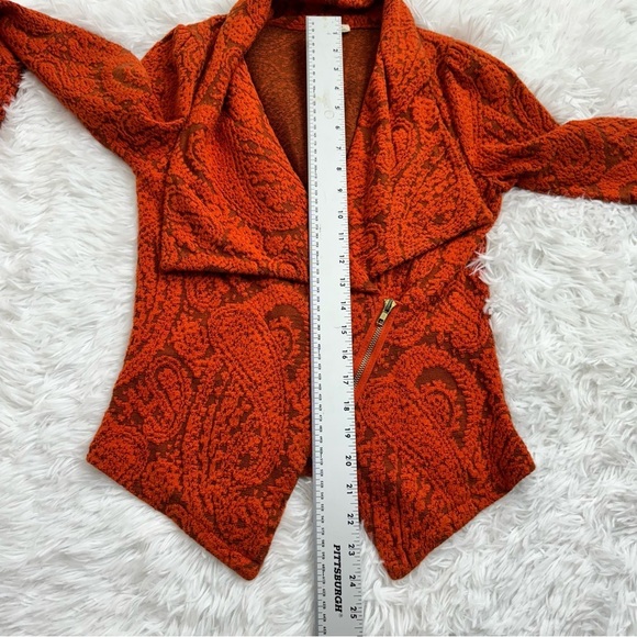 Anthropologie Moth "Paisley Gust Sweater Jacket" Cardigan Asymmetrical Size M - Picture 9 of 12